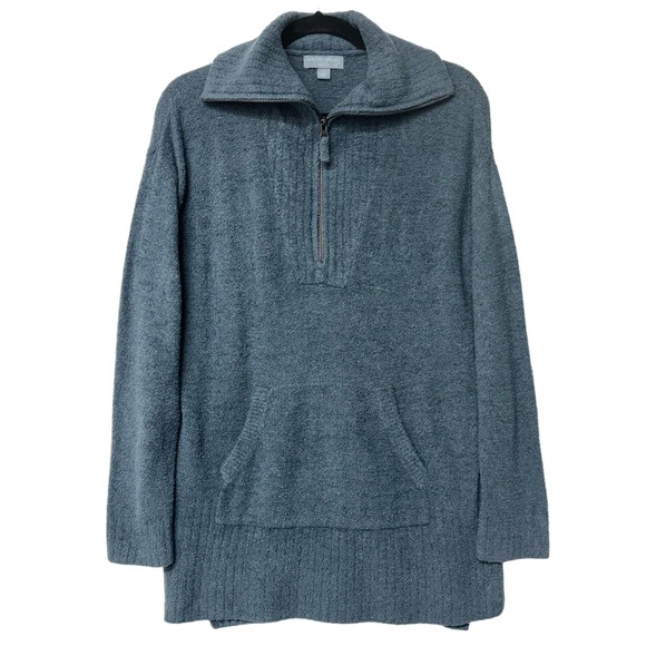 Barefoot Dreams CozyChic Lite Half Zip Tunic Pullover Sweater Deep Ocean 3X - Picture 1 of 16